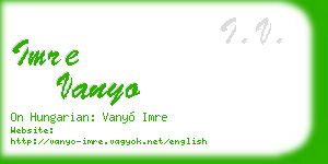 imre vanyo business card