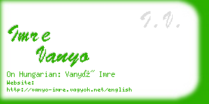 imre vanyo business card